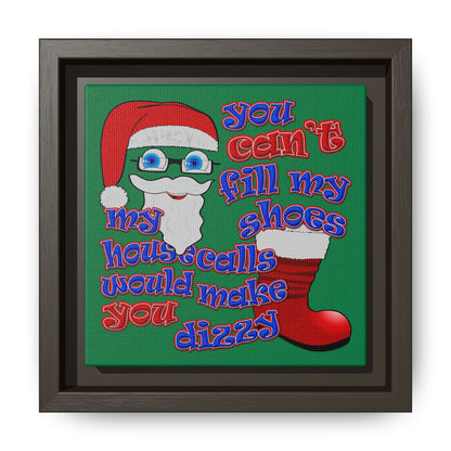 santa's shoes - framed canvas art (dark green)