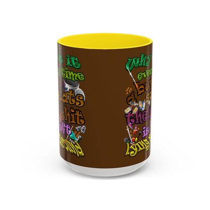 the bum's shit - Accent Mug (brown)