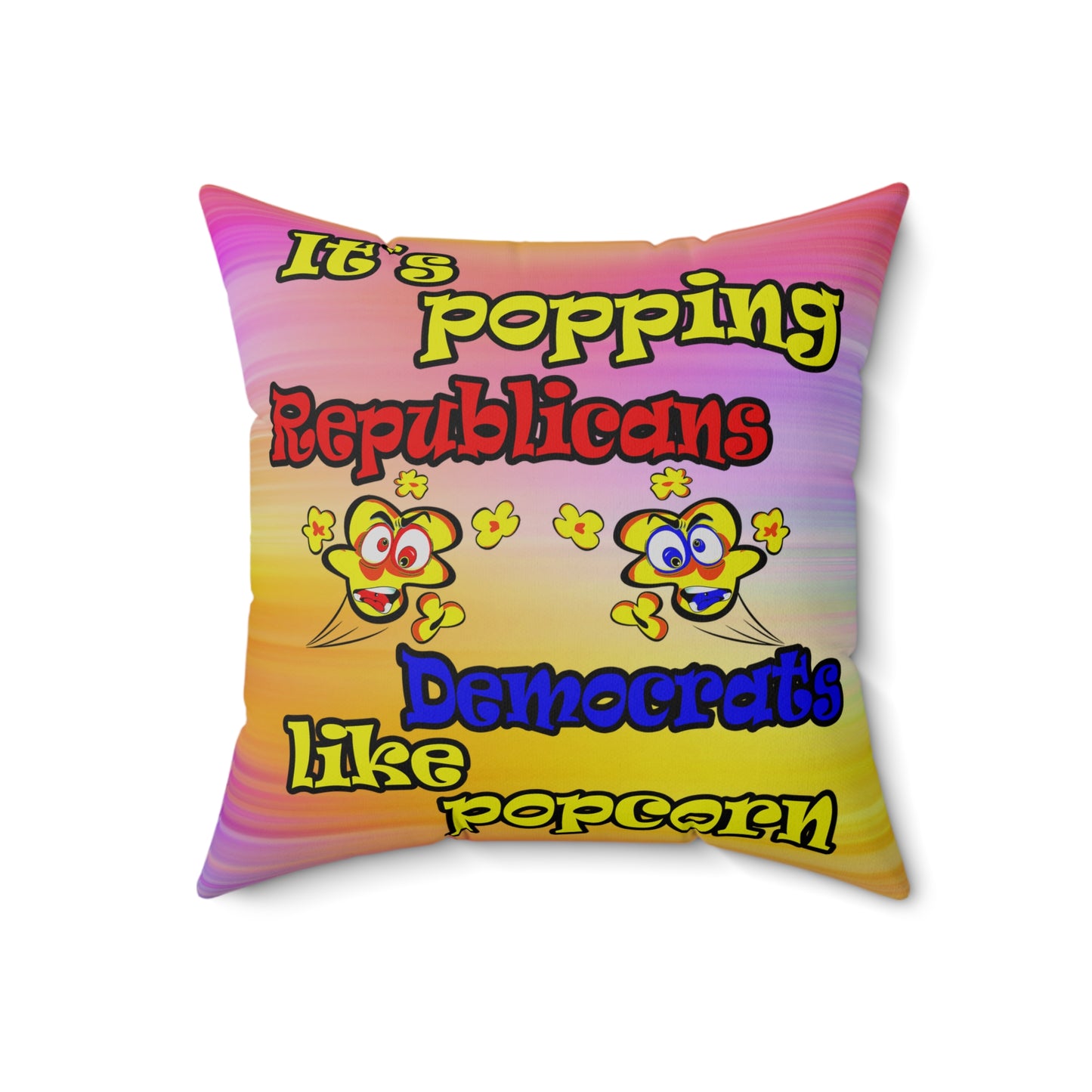 popping like popcorn - Spun Polyester Square Pillow - (color blur)
