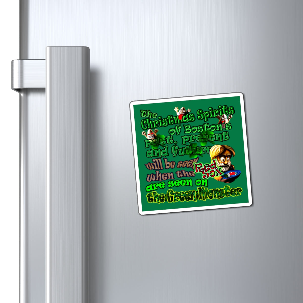 christmas spirits of boston - Magnets - (dark green)