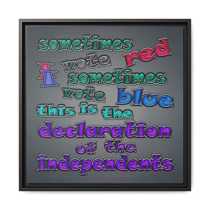 declaration of the independents - framed canvas art (grey-light grey)