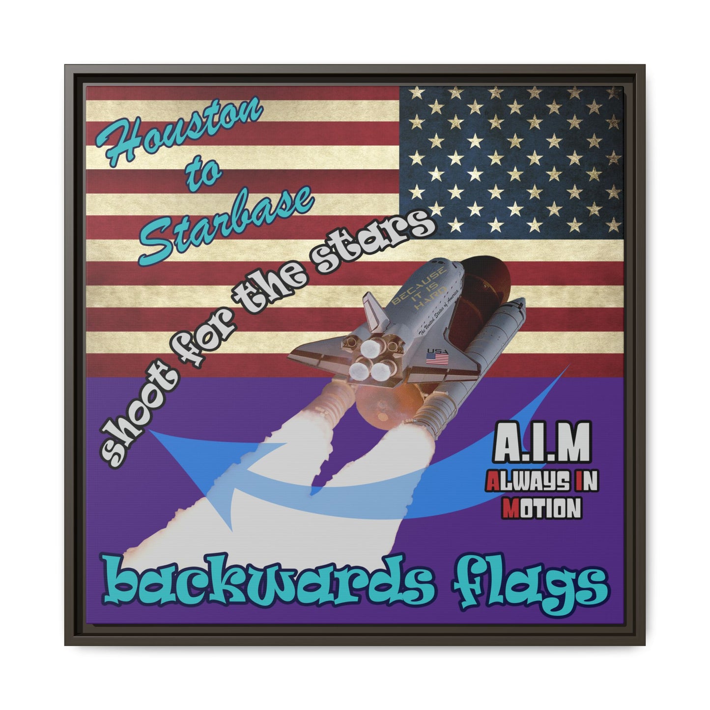 shoot for the stars - framed canvas art (purple)