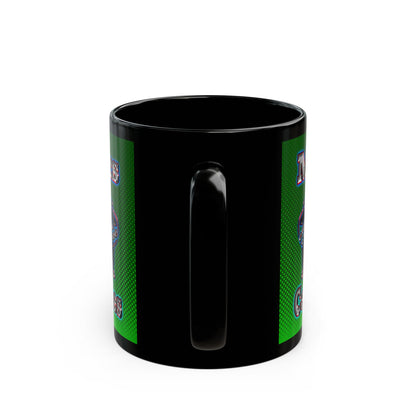 em cee squared - Black Mug (logo green)