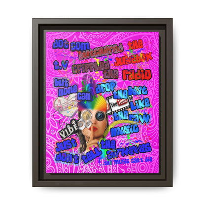 drop the beat - framed canvas art (pink swirl)