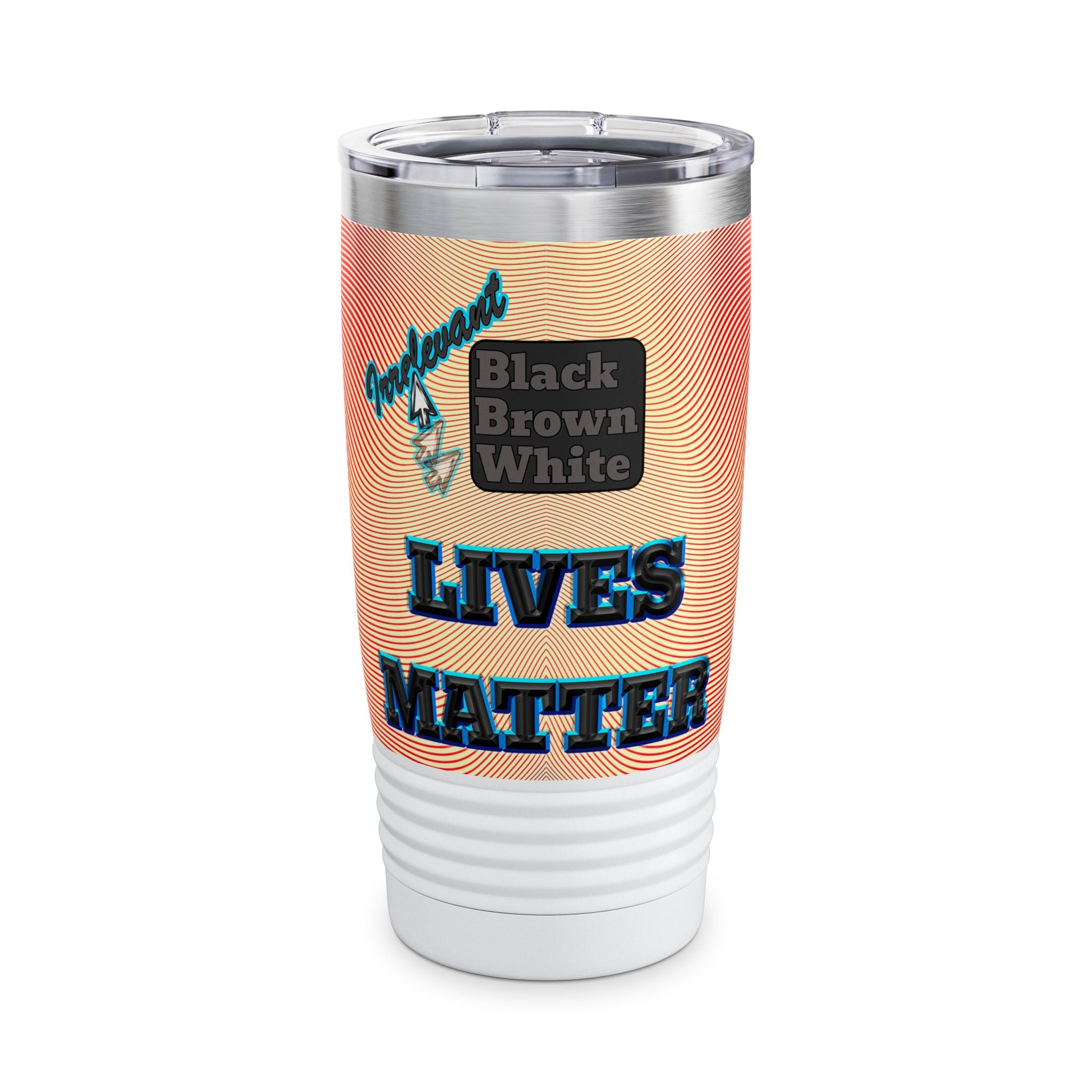 irrelevant - Ringneck Tumbler, 20oz (yellow-orange wave)