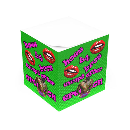 hoes b4 bros - note cube (logo green)