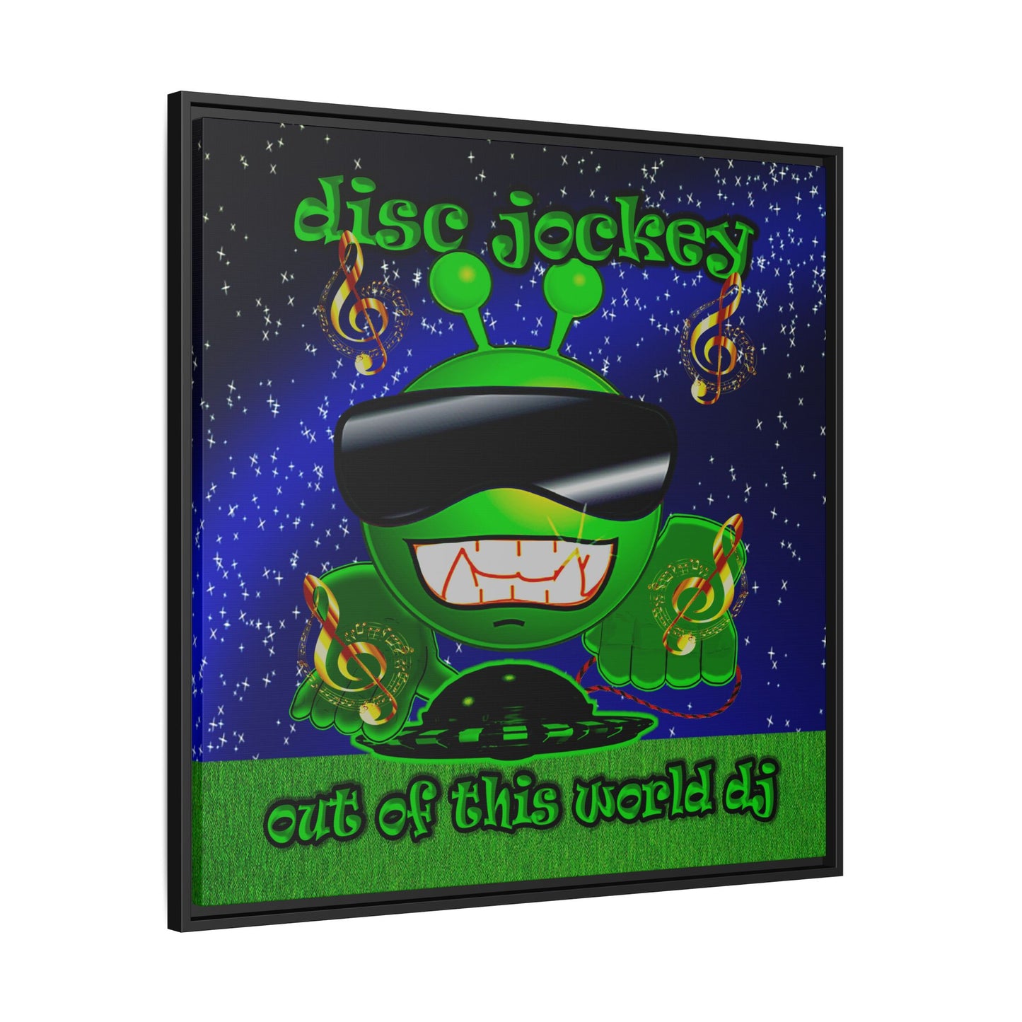 disc jockey - framed canvas art ('snoops' background)