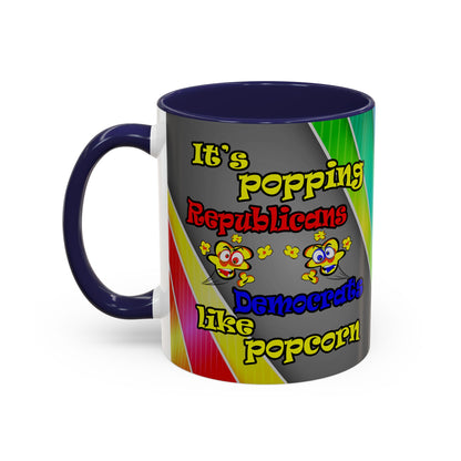 popping like popcorn - Accent Mug (rainbow split)