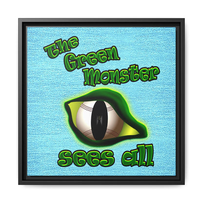 green monster - framed canvas art (faded blue)