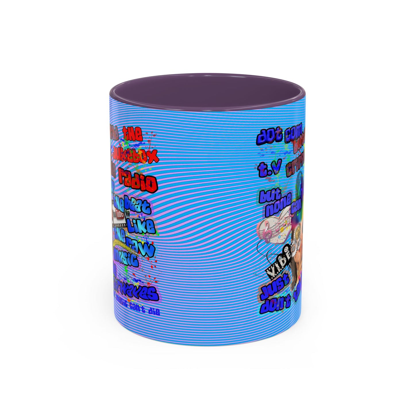 drop the beat - Accent Mug (light blue-purple wave)