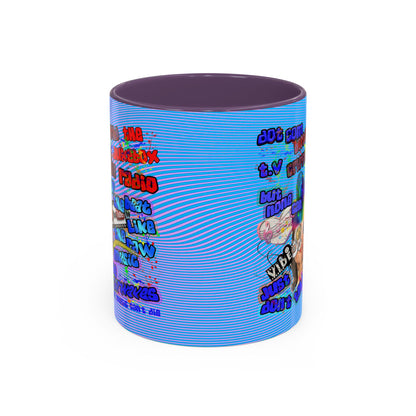 drop the beat - Accent Mug (light blue-purple wave)