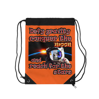 defy conquer reach - Drawstring Bag (orange)