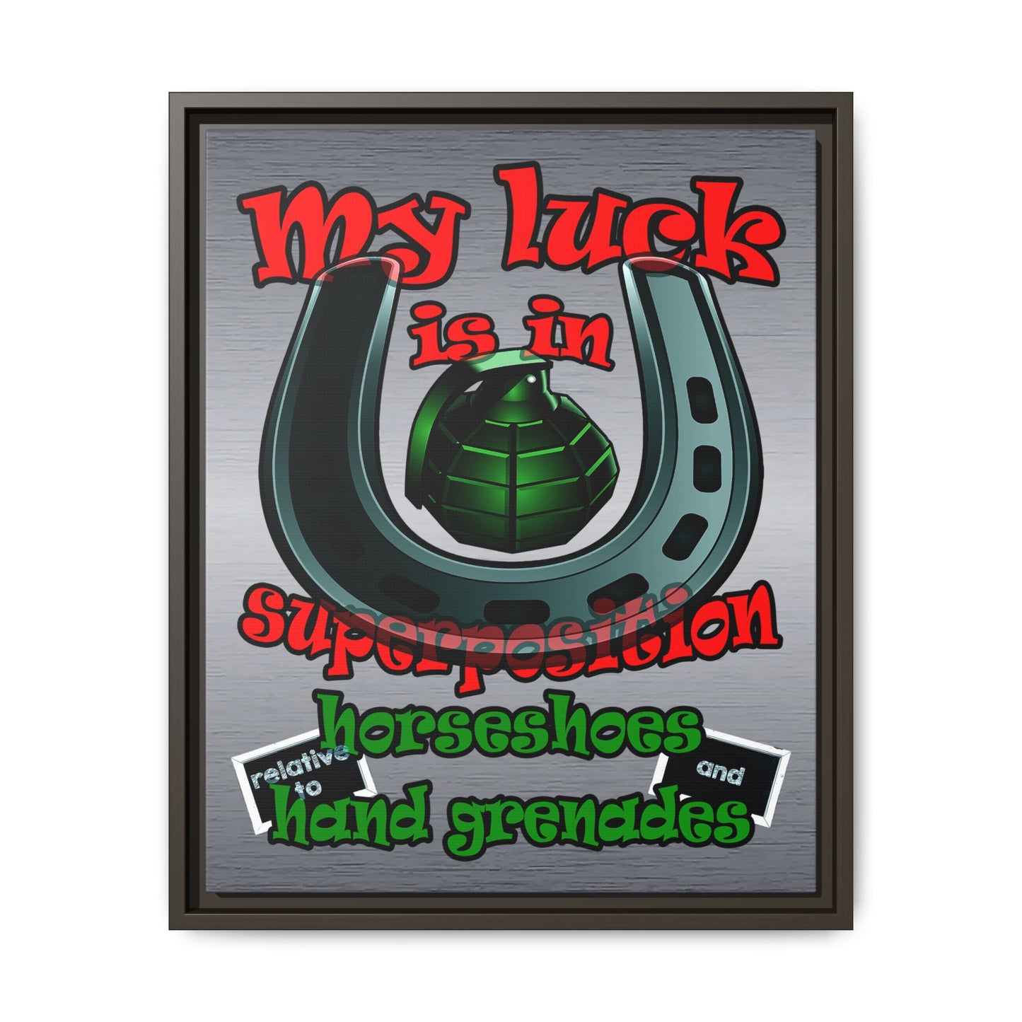 my luck - framed canvas art (brushed nickel)