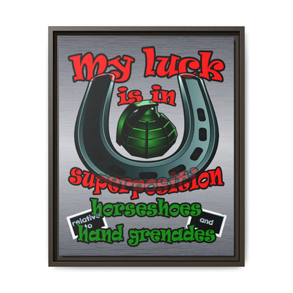 my luck - framed canvas art (brushed nickel)