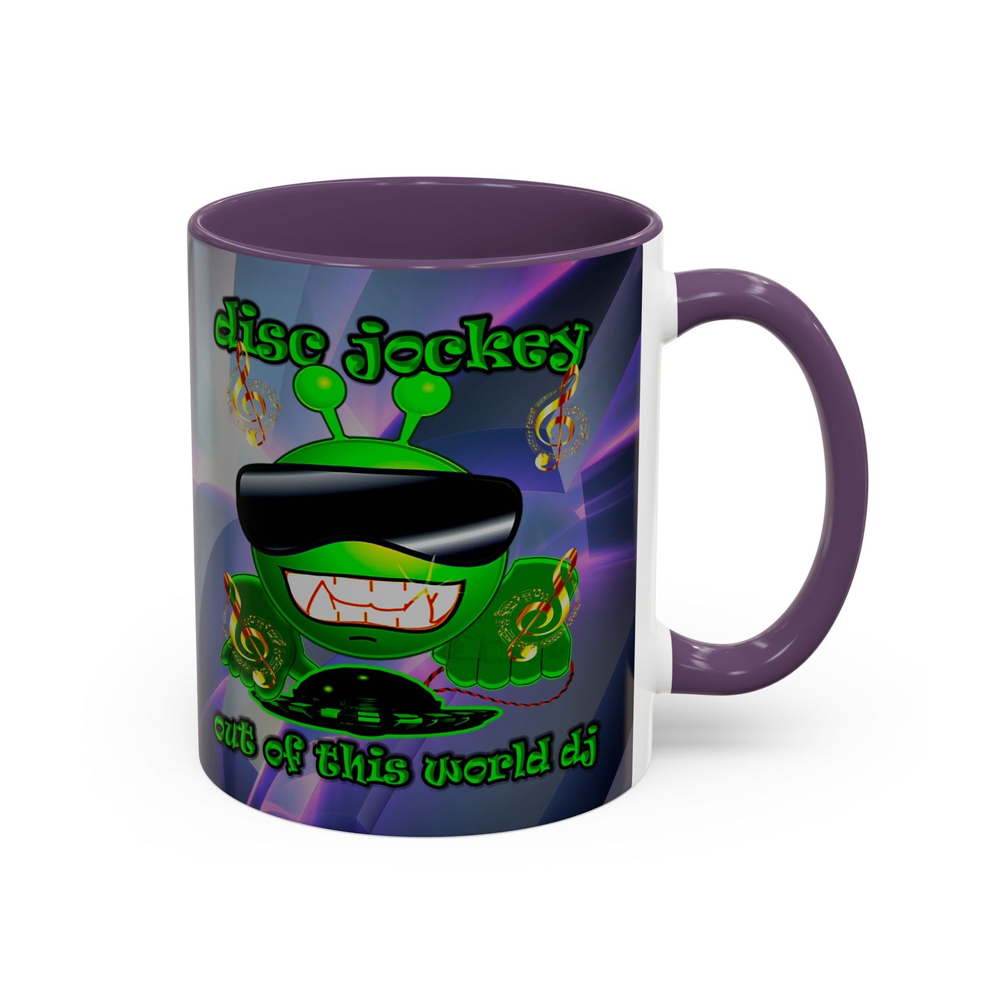 disc jockey - Accent Mug (grey-pink wave)