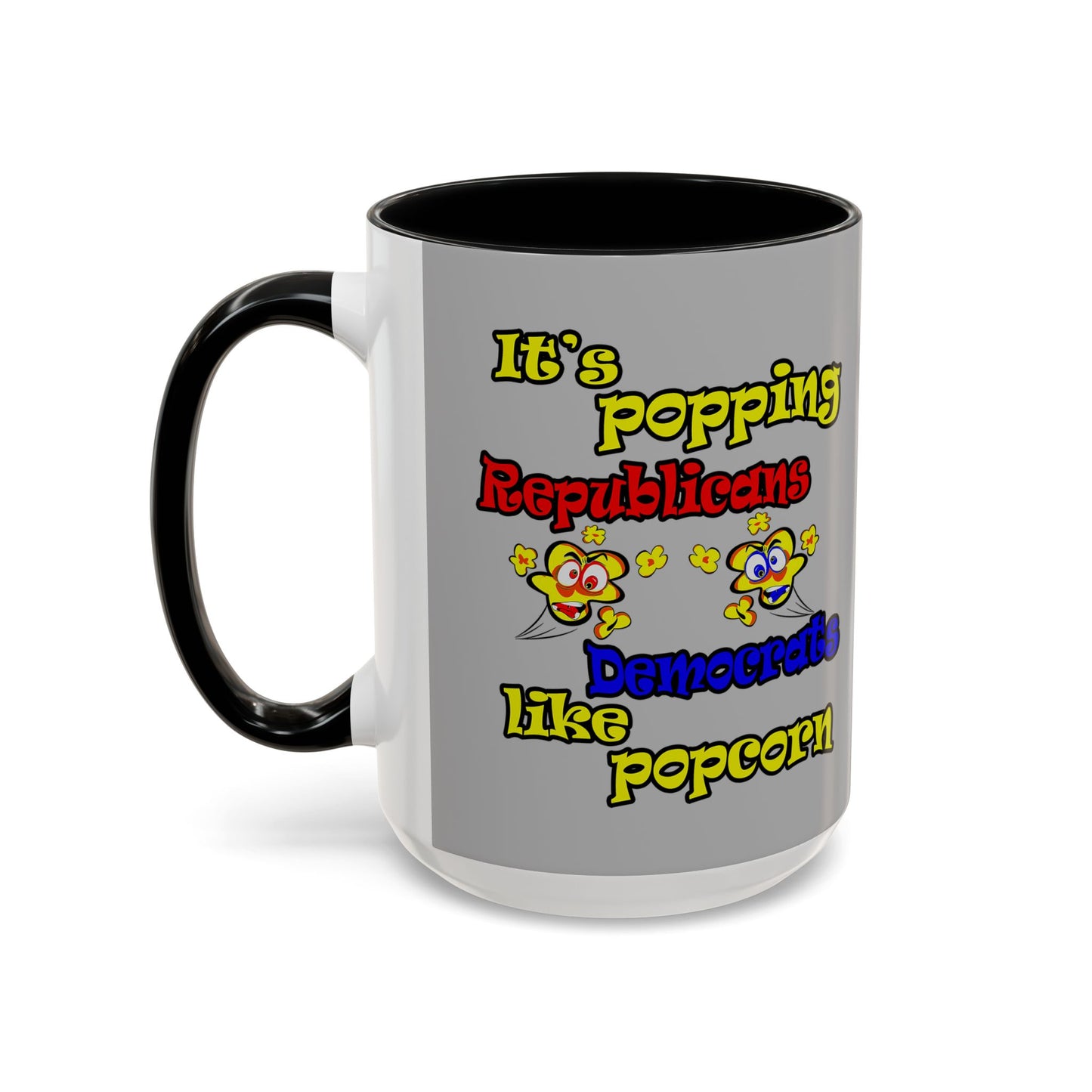 popping like popcorn - Accent Mug (light grey)