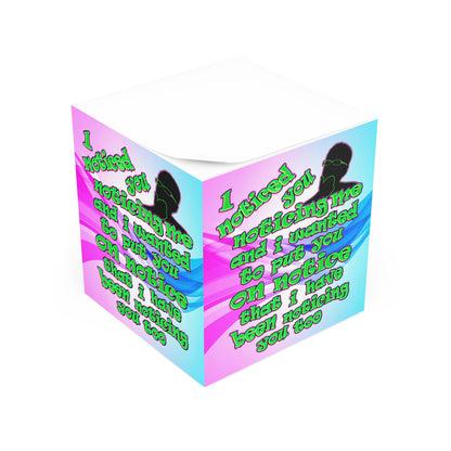 noticed you noticing - note cube (light blue-pink wave)