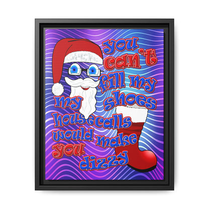 santa's shoes - framed canvas art (purple wave)