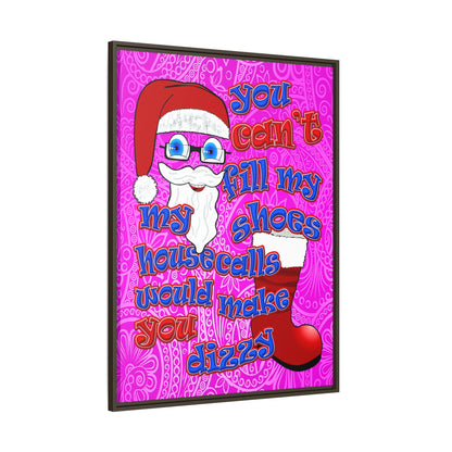 santa's shoes - framed canvas art (pink swirl)
