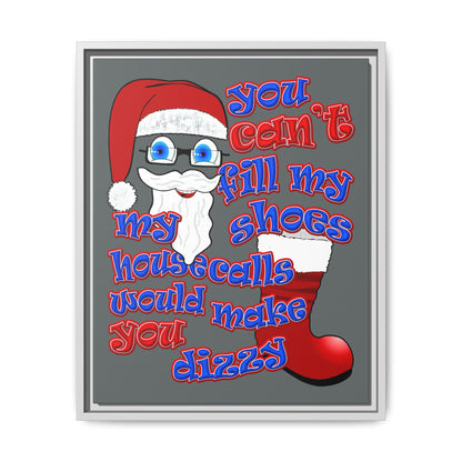 santa's shoes - framed canvas art (dark grey)