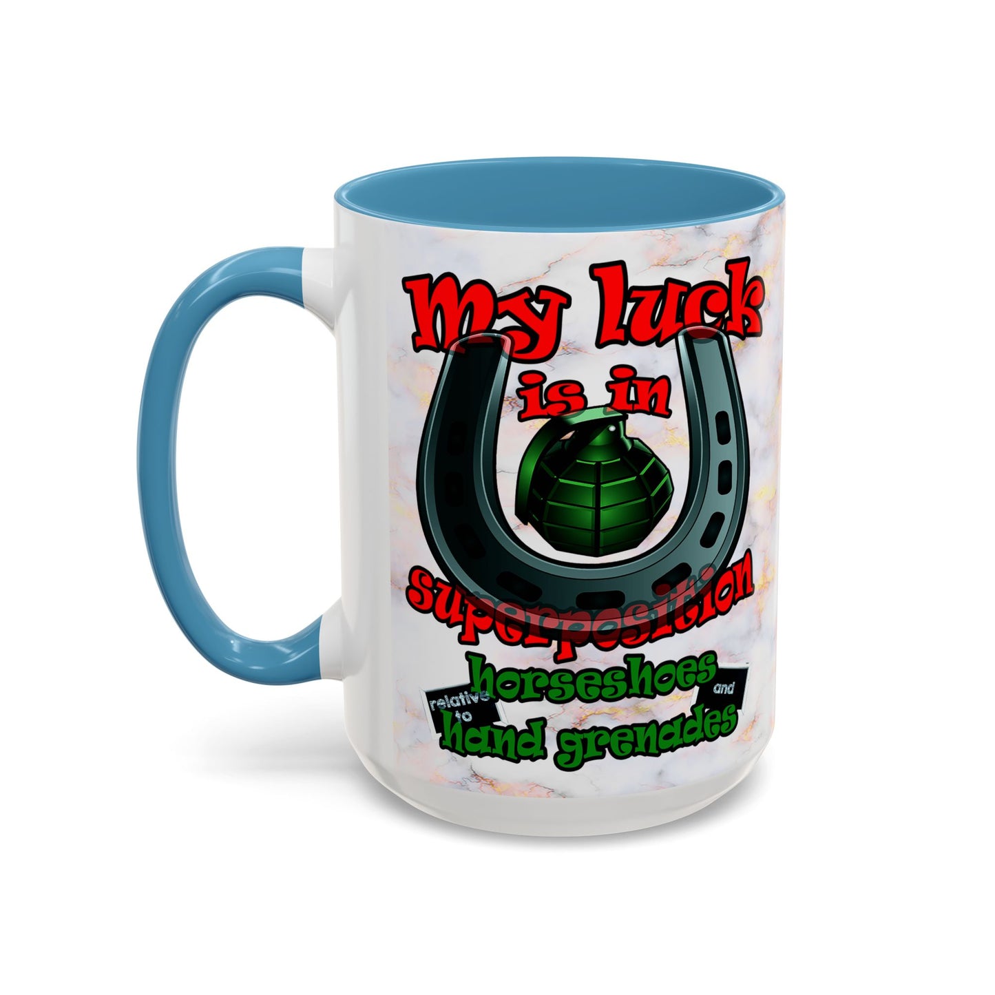 my luck - Accent Mug (white marble)