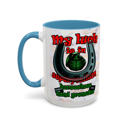 my luck - Accent Mug (white marble)