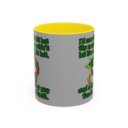 turtle race - Accent Mug (light grey)