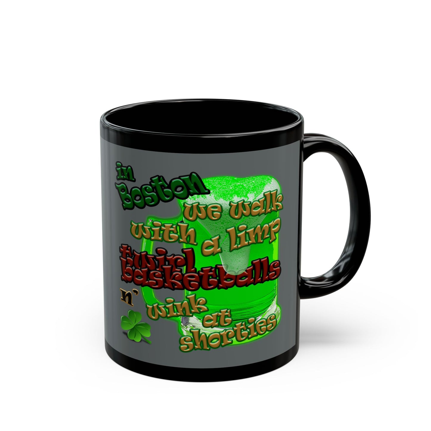 celtics logo - Black Mug (dark grey)