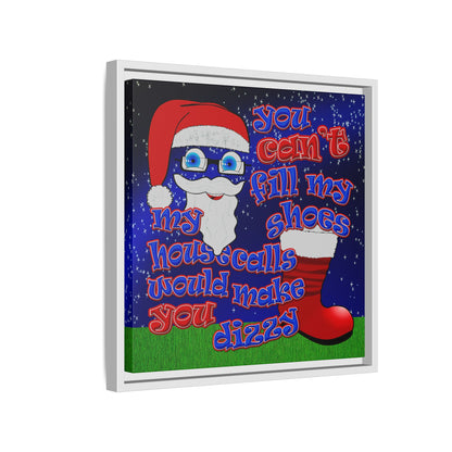 santa's shoes - framed canvas art ('snoops' background)