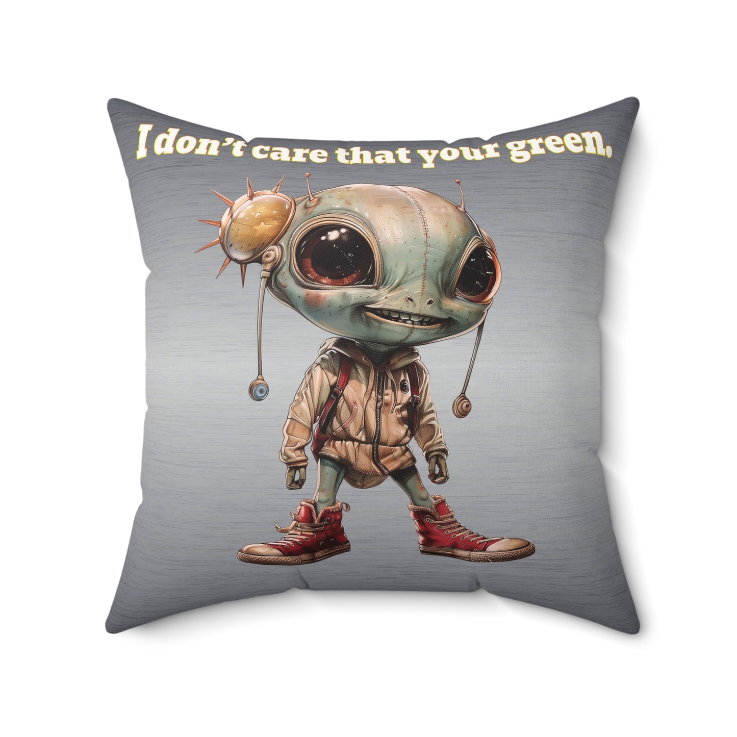 I don't care that your grey - Faux Suede Square Pillow - (brushed nickel)