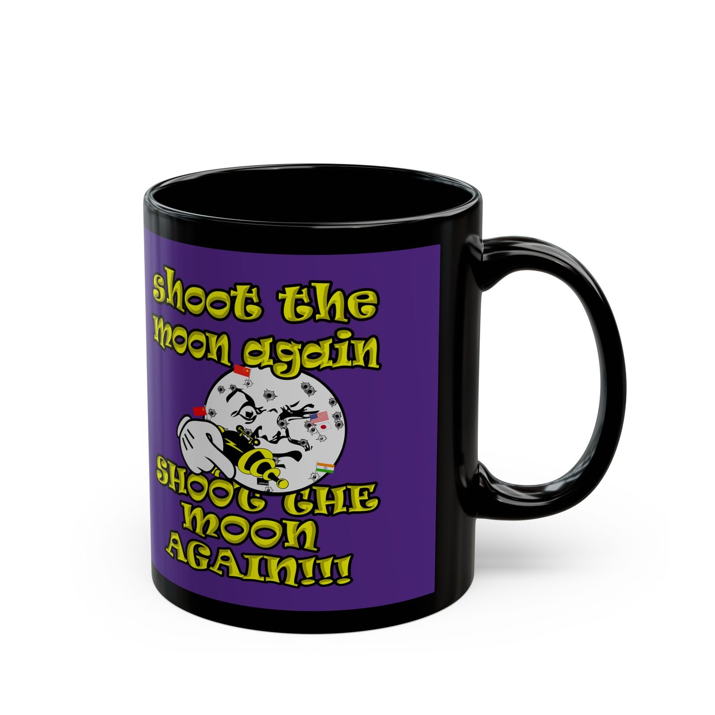 shoot the moon again - Black Mug (purple)