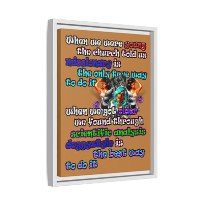 doggystyle - framed canvas art (light brown)