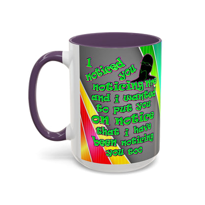 noticed you noticing - Accent Mug (rainbow split)
