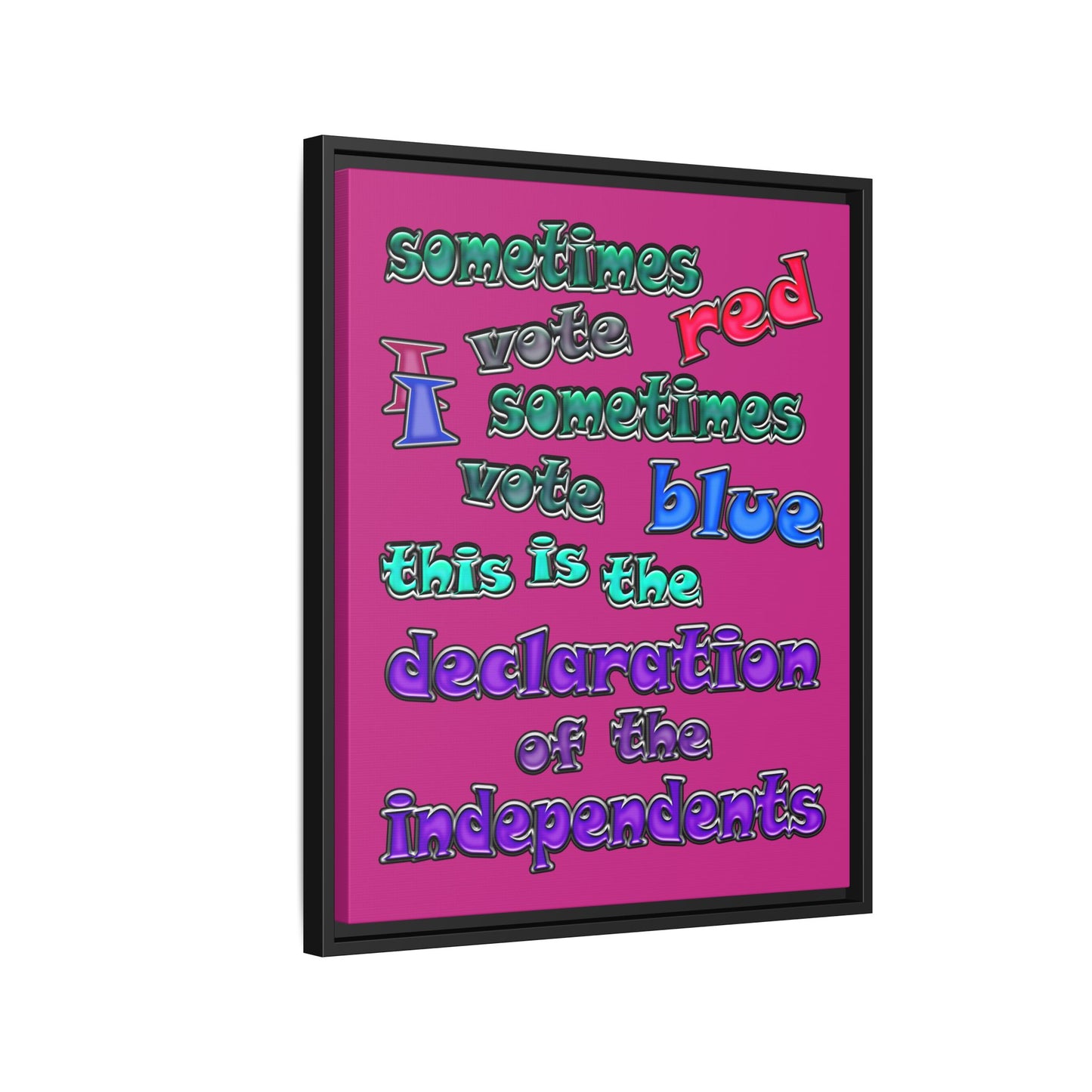 declaration of the independents - framed canvas art (pink)