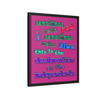 declaration of the independents - framed canvas art (pink)