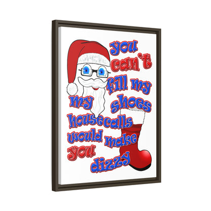 santa's shoes - framed canvas art (white)