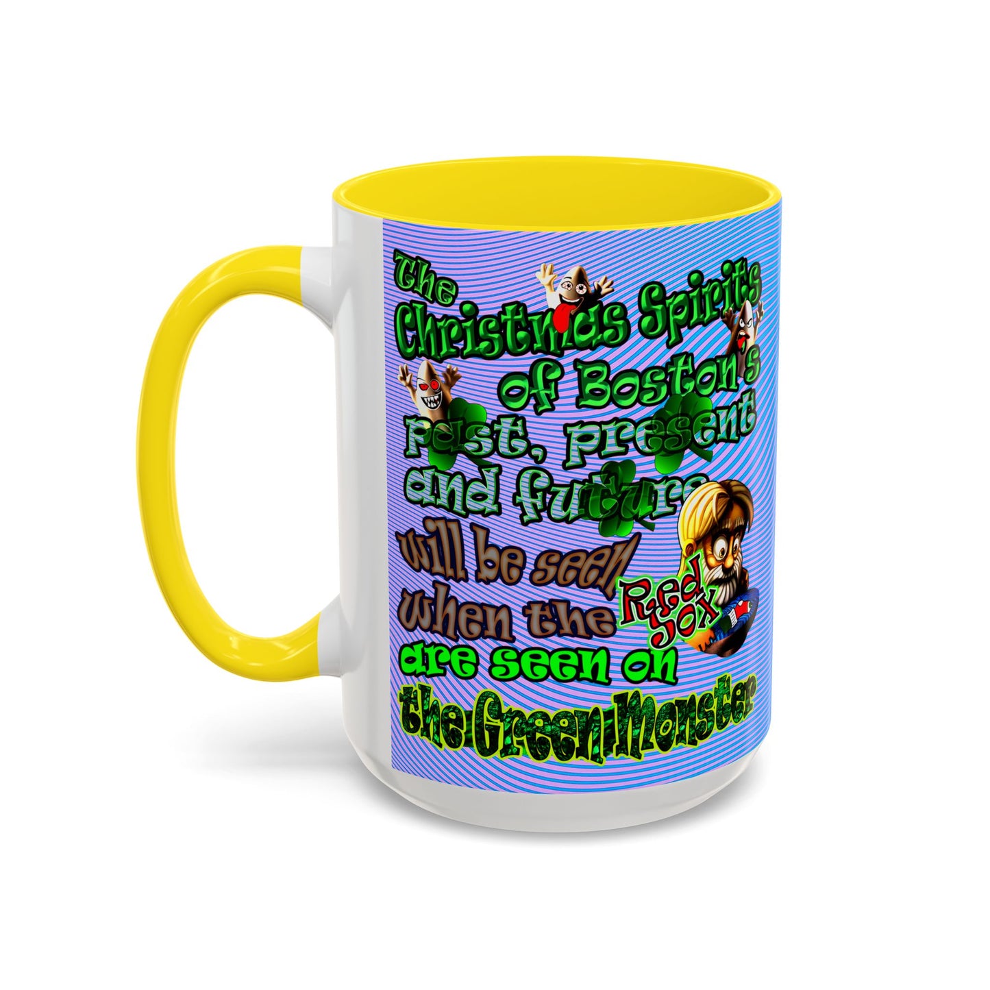 christmas spirits of boston - Accent Mug (light blue-purple wave)