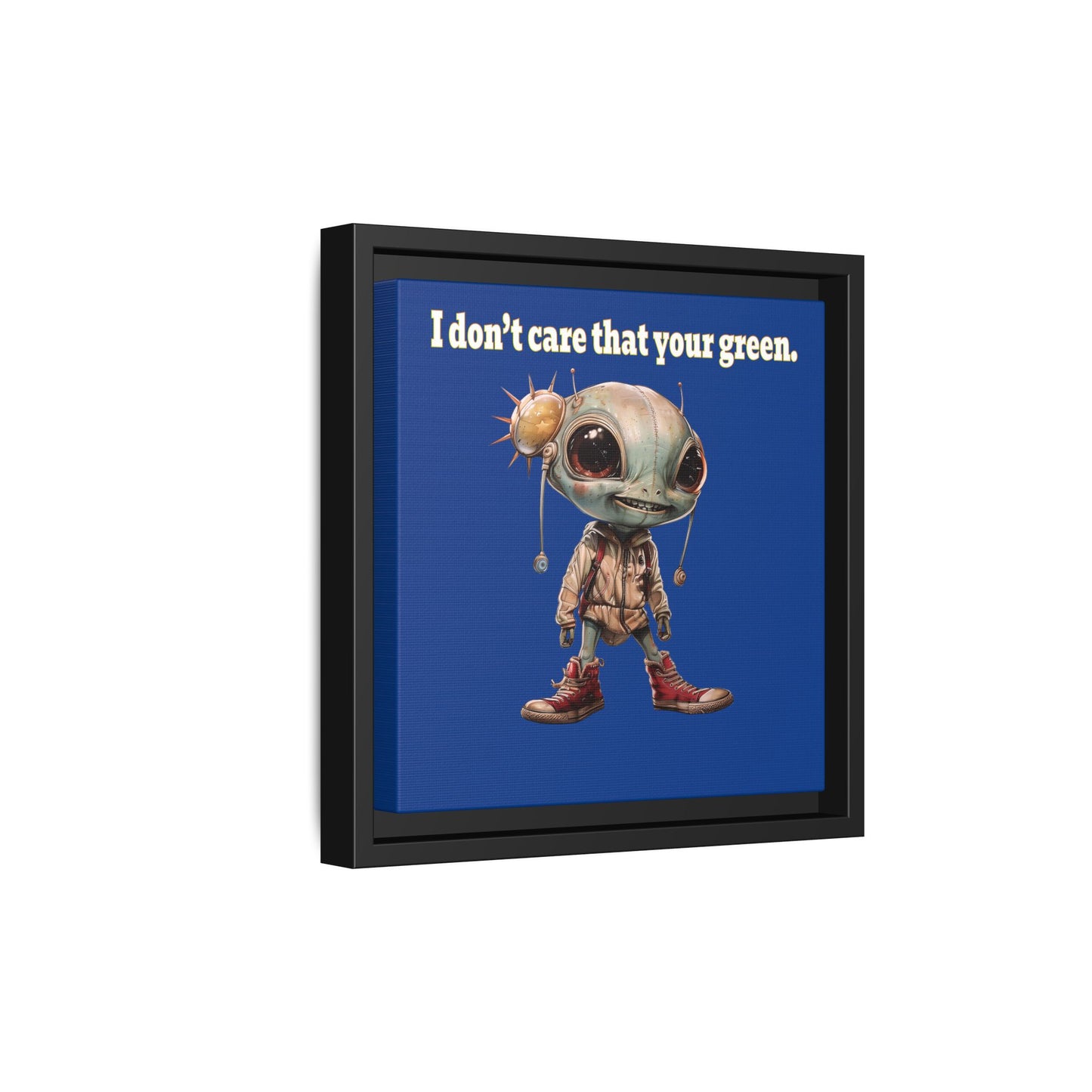I don't care that your green - framed canvas art (dark blue)