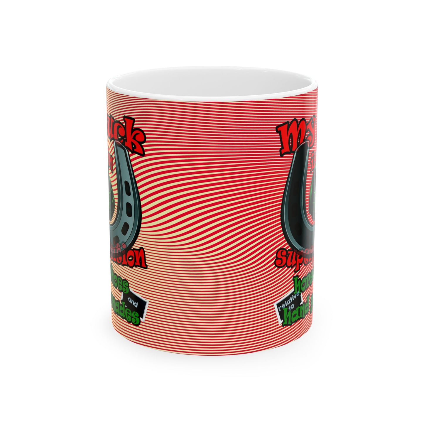 my luck - White Mug (yellow-orange wave)