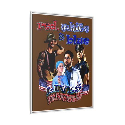 rw&b lives matter - framed canvas art (brown)