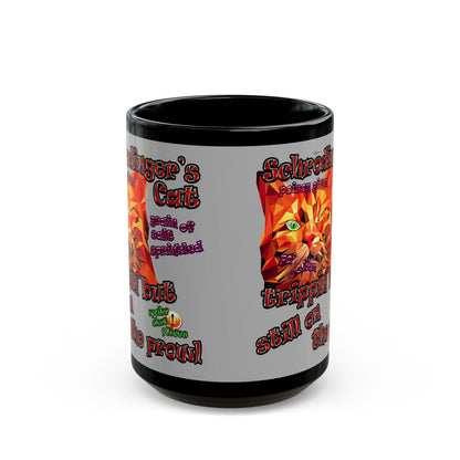 schrodinger's cat - Black Mug (light grey)