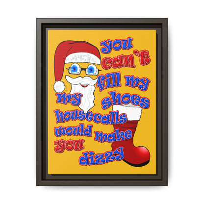 santa's shoes - framed canvas art (yellow)