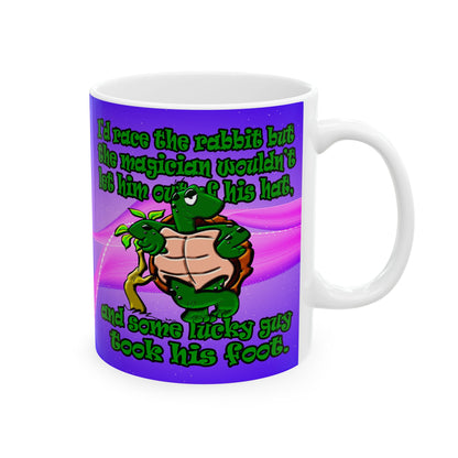 turtle race - White Mug (purple-pink wave)