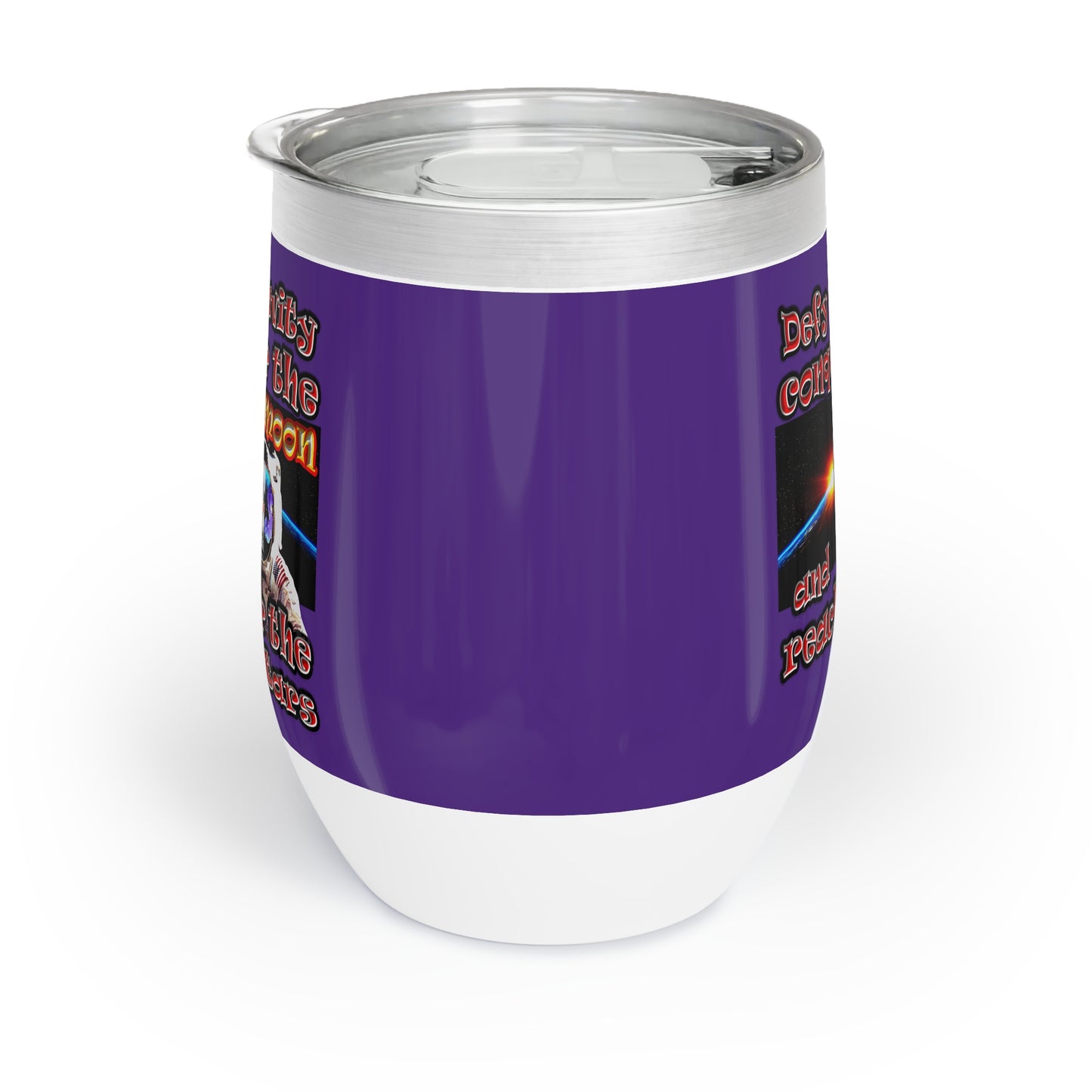 defy conquer reach - Chill Wine Tumbler (purple)