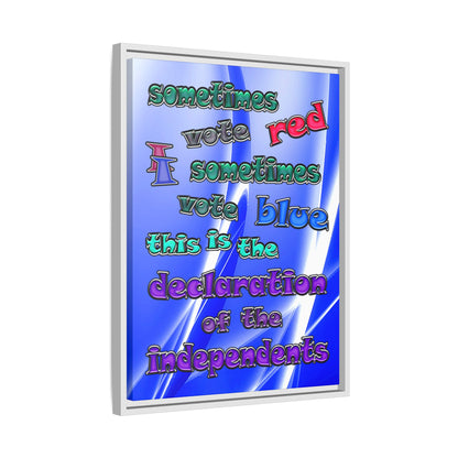 declaration of the independents - framed canvas art (blue-white wave)