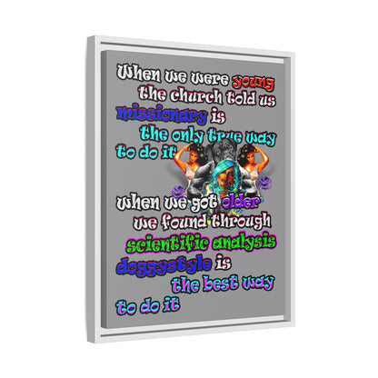 doggystyle - framed canvas art (grey)