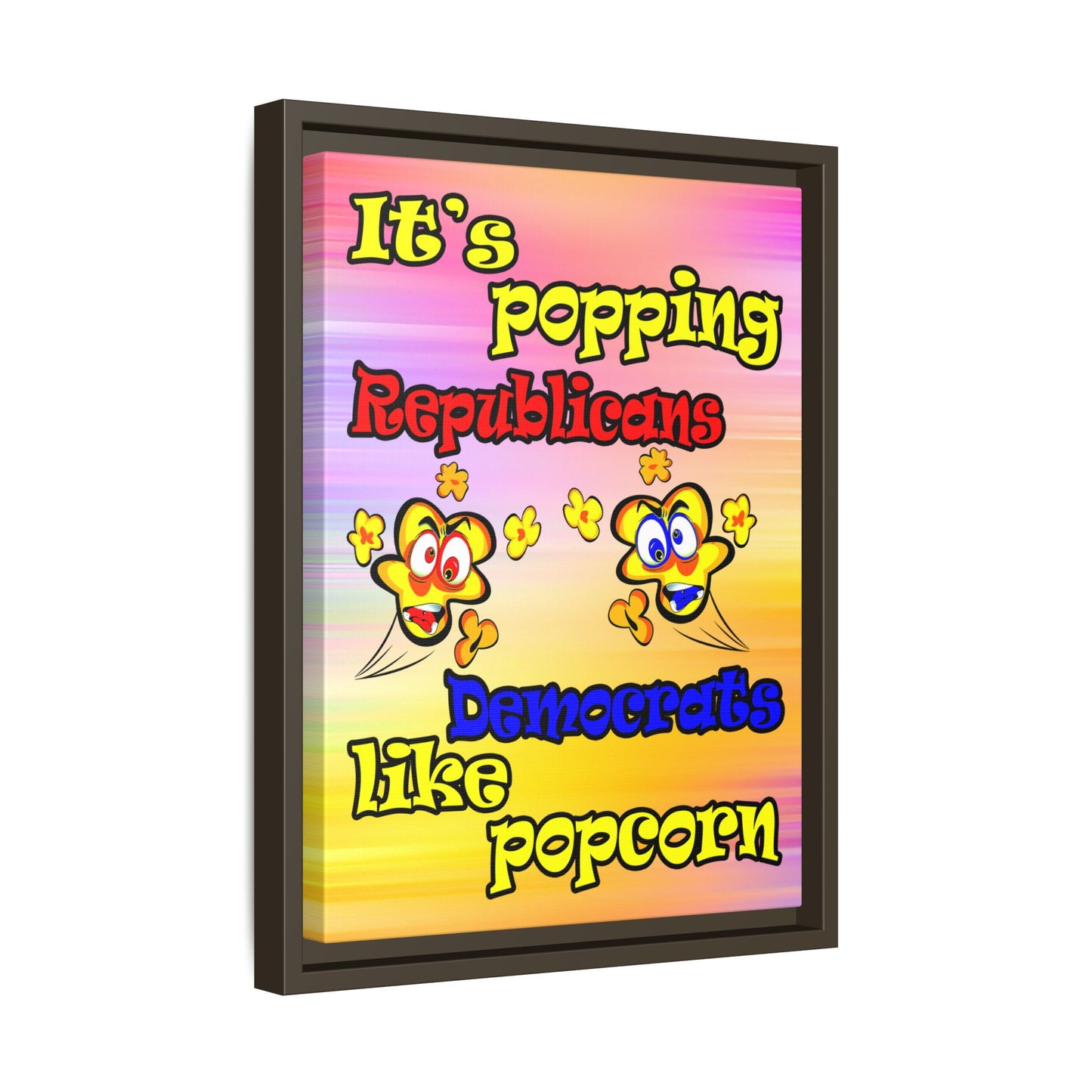 popping like popcorn - framed canvas art (color blur)