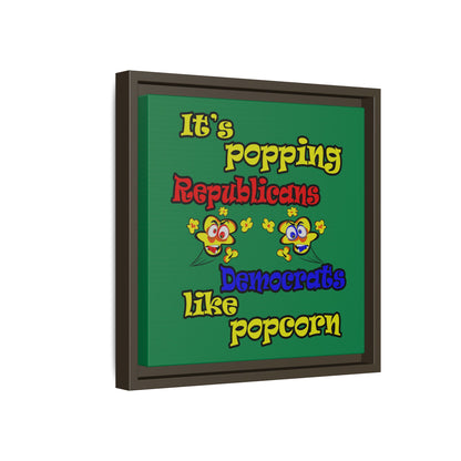 popping like popcorn - framed canvas art (dark green)