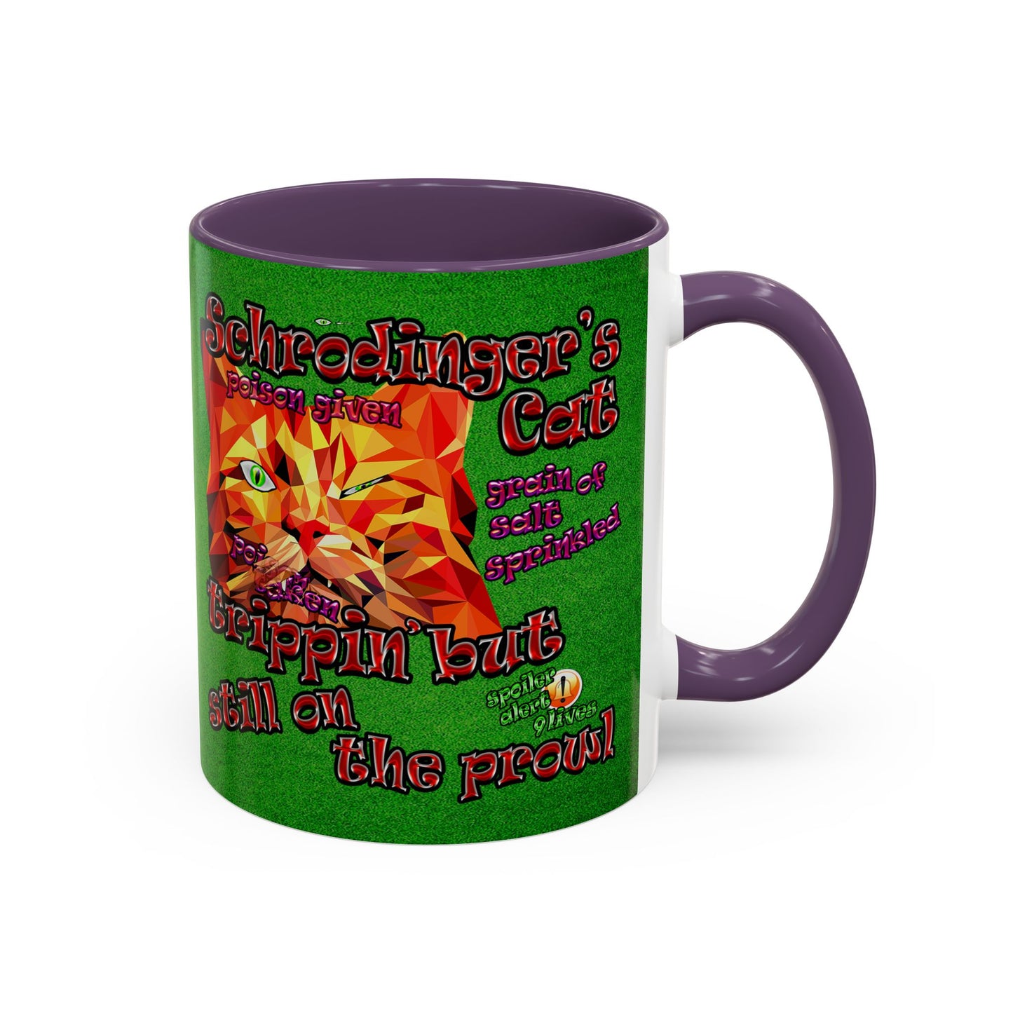 schrodinger's cat - Accent Mug (green turf)
