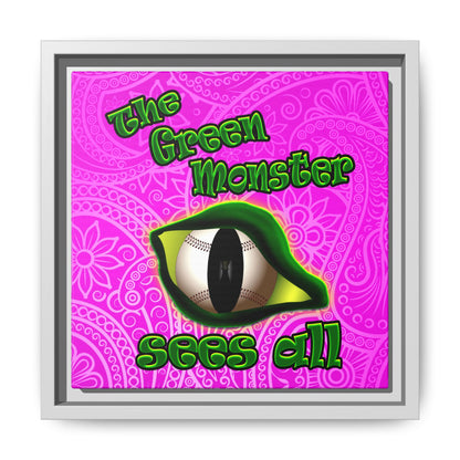 green monster - framed canvas art (pink swirl)